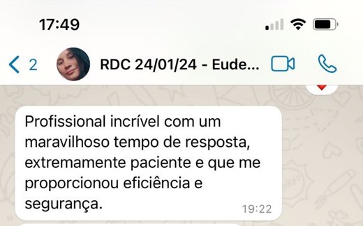 Mensagem de candidato elogiando o tempo de resposta e o atendimento